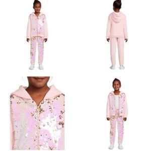 NEW 2-Piece set  Sequin Hoodie and Sequin Jogger sz 6 Girls